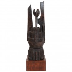 Terracotta abstract sculpture