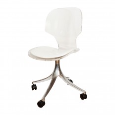 Rolling lucite chair