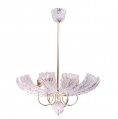Multi-arm leaf form glass ceiling fixture