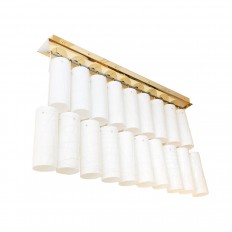 Linear brass two tier fixture
