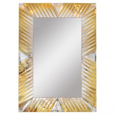 Rectangular mirror with clear and gold surround