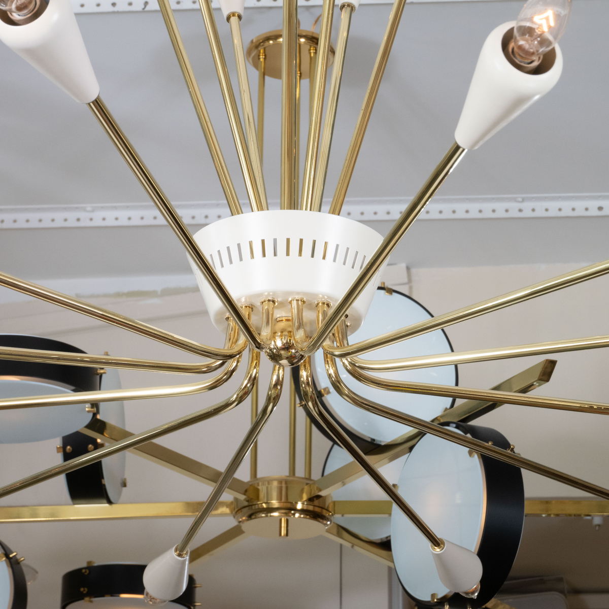 Brass multi-arm ceiling fixture | Chandeliers & Pendants | John Salibello