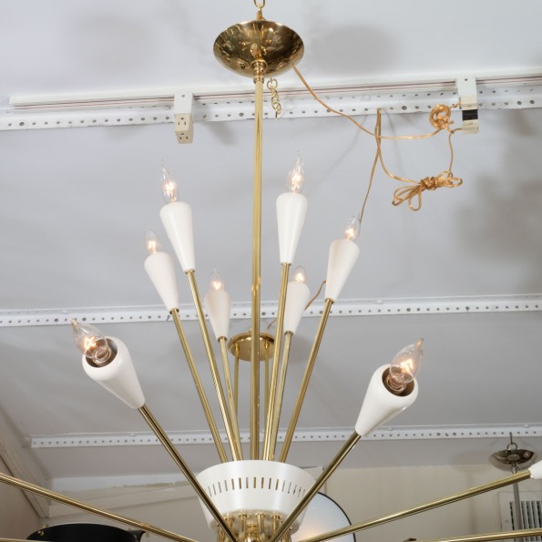 Brass multi-arm ceiling fixture | Chandeliers & Pendants | John Salibello