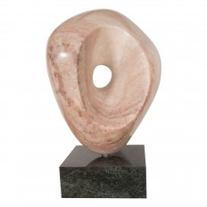 Pale amber abstract marble sculpture 
