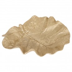 Gilt aluminum leaf form bowl
