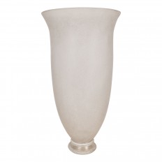 White scavo glass tall urn shaped vase