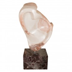 Abstract amber and ivory marble sculpture