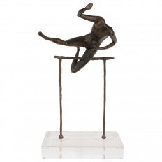 Bronze high jumper sculpture