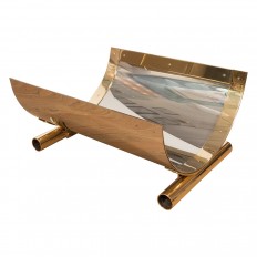 Brass and nickel curved magazine rack