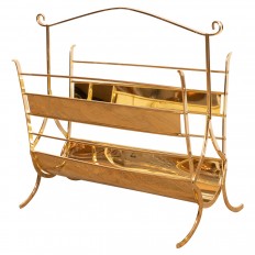 Curvilinear brass magazine rack