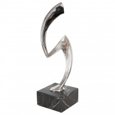 Abstract nickel plated aerodynamic sculpture