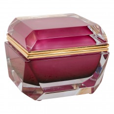 Small square faceted Murano glass box