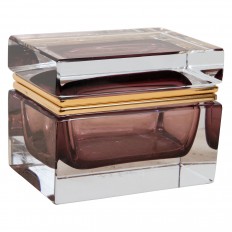 Small rectangular clear Murano glass box