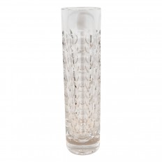 Clear facet cut glass vase