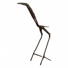 Patinated iron bird sculpture 