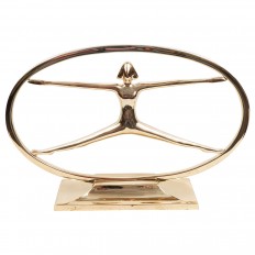 Short brass oval figural sculpture 