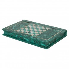 Decorative malachite and white stone box