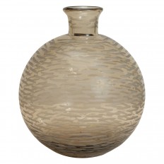 Etched gray Murano glass vase