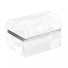 Clear Murano glass box with domed lid and nickel details