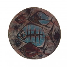 Ceramic bowl with abstract seascape 