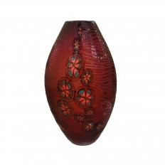 Etched Murano glass vase