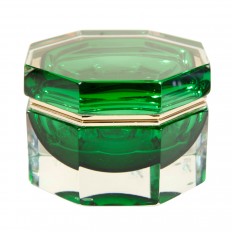 Emerald green Murano glass box