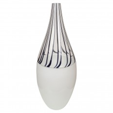Slender white and clear Murano glass vase