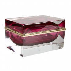 Rectangular Murano covered glass box