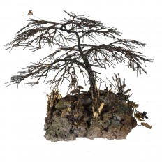 Patinated metal foliate sculpture