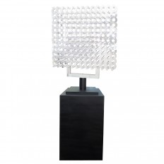 Monumental articulated stainless steel rod sculpture 