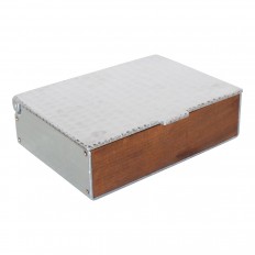 Repousse metal and wood box 