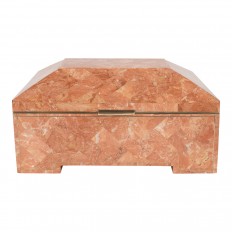 Tessellated stone box with wood interior 