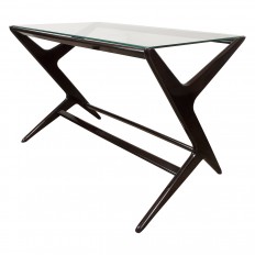 Angular lacquered wood side table