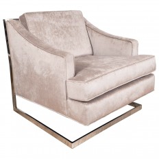 Pair of angular chrome frame armchairs