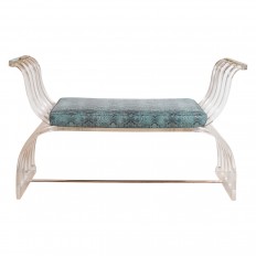 Curvilinear lucite and chrome bench