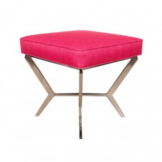 Petite square bench with upholstered seat 