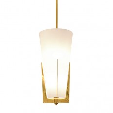 Brass Pendant with Frosted Glass Shade