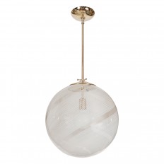 Nickel pendant ceiling fixture with lattimo spherical 