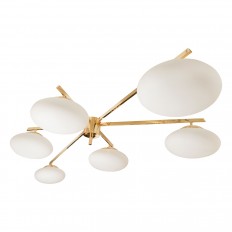 Asymmetrical brass flush mount 