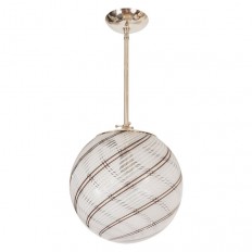 Nickel pendant fixture with petite textured glass shade