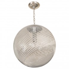 Black, white and clear Murano glass pendant