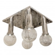 Square chrome flush mount fixture