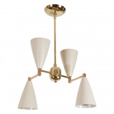 Brass articulated form chandelier