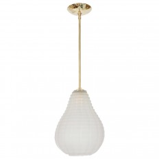 Brass pendant with satin glass gourd form shade