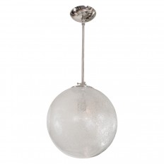 Nickel pendant with textured spherical shade 