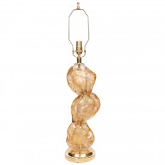 Single golden resin disk lamp