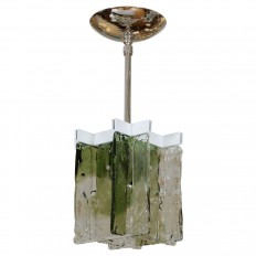 Small clear and green Murano glass pendant 