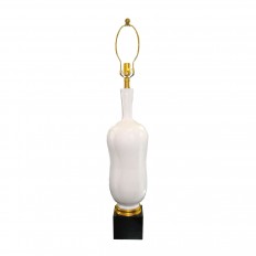 Single white pottery lamp