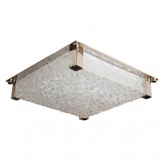 Square nickel flush mount ceiling fixture