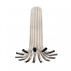 Linear polished chrome chandelier